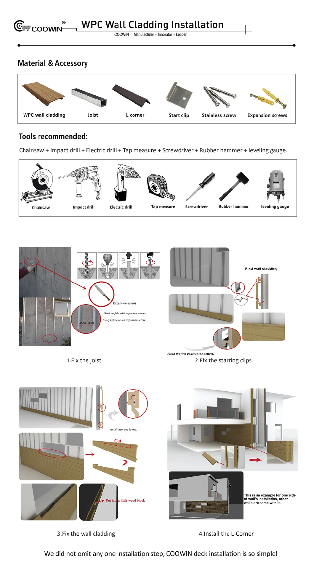 TF-04W Anticracking WPC Exterial Wall Cladding WPC Wall Cladding