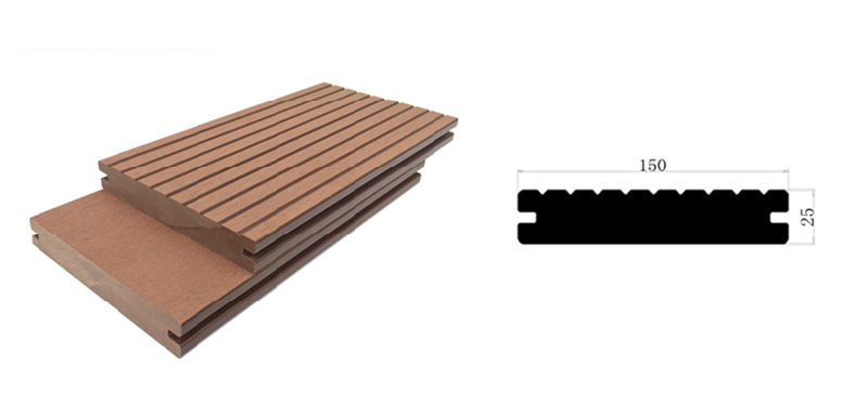 Outdoor Fireproof Flooring Wood Plastic Composite Solid WPC Decking