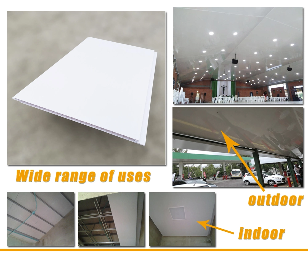 Indoor White Color Waterproof Panel Decorative Plastic PVC False Ceiling