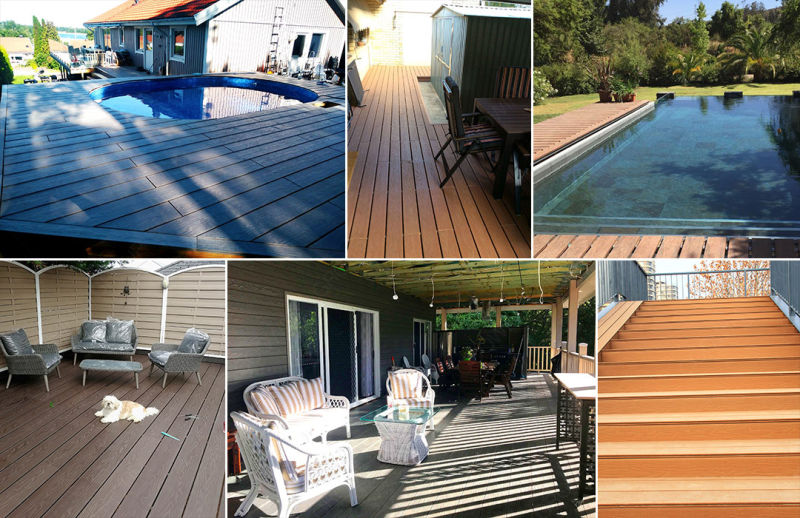 25 Years Warranty Terrace Swimming Pool Solid WPC Decking 140*25mm