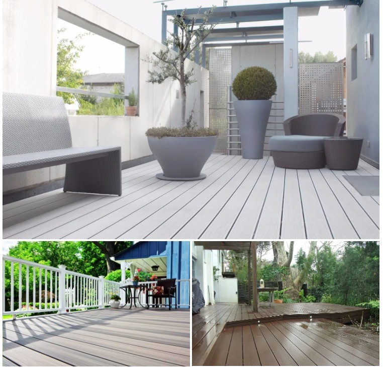 New Style Outdoor Co-Extrusion Composite Decking UV-Resistant Capped WPC Decking Solid Co-Extrusion WPC Decking