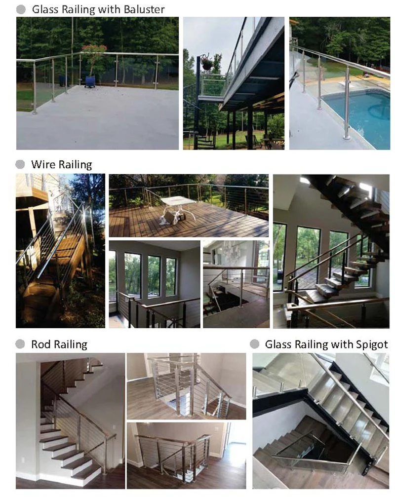 Balcony Garden Stairs Railing System of Spigot Glass Railing