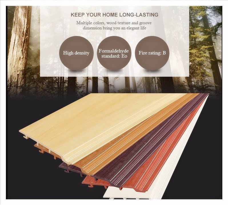 New Kisame Ng PVC Plastic PVC Garage High Glossy Wooden Color Decorative PVC Ceiling Panels