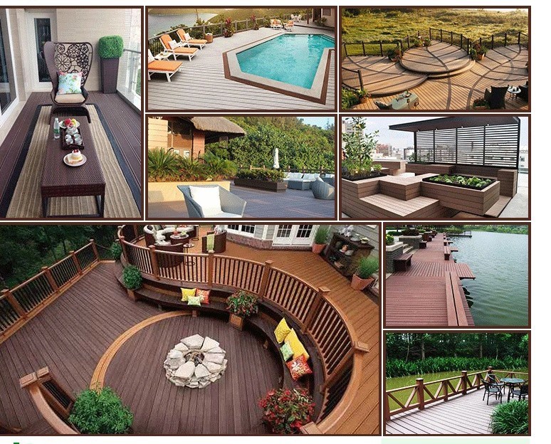 Outdoor Swimming Pool WPC Board Wood-Plastic Composite Decking Flooring
