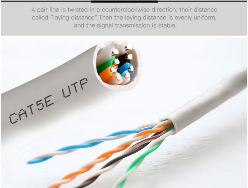 Network 1GB UTP Cat5e Cable 24AWG 4pr Indoor LAN Cable PVC/LSZH