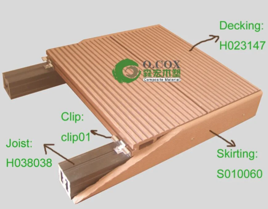 Solid WPC Outdoor Decking Wood Plastic Composite Decking WPC