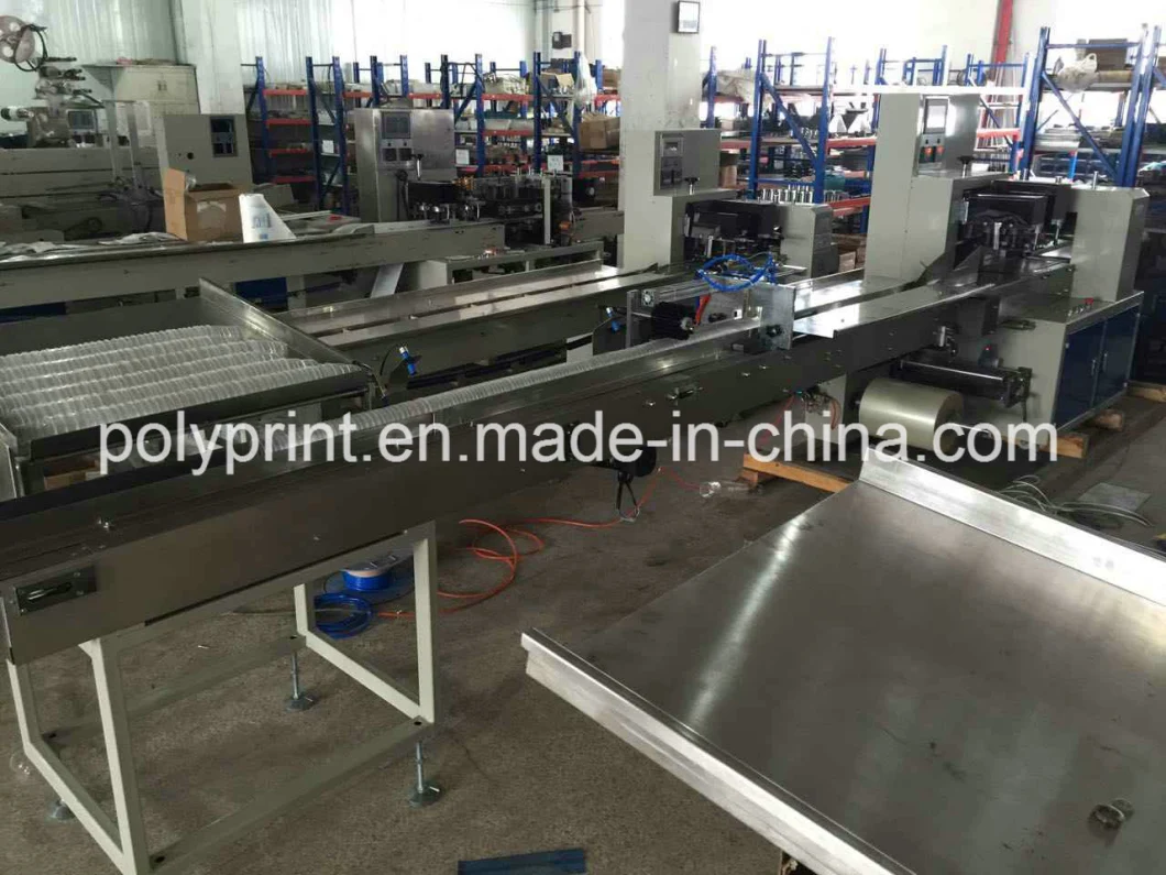 Automatic Plastic/Paper Cup Flow Packing Machine Disposable Cup Packaging and Counting Machine (PPBZ-450S)