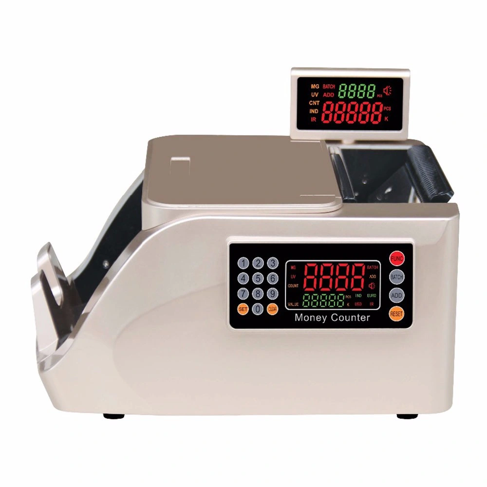 R690 Note Counter Mix Bank Note Value Currency Counting Machine Money Cash Counter Banknote Counter for Europe, Asia, MID-East, Africa, South and North America