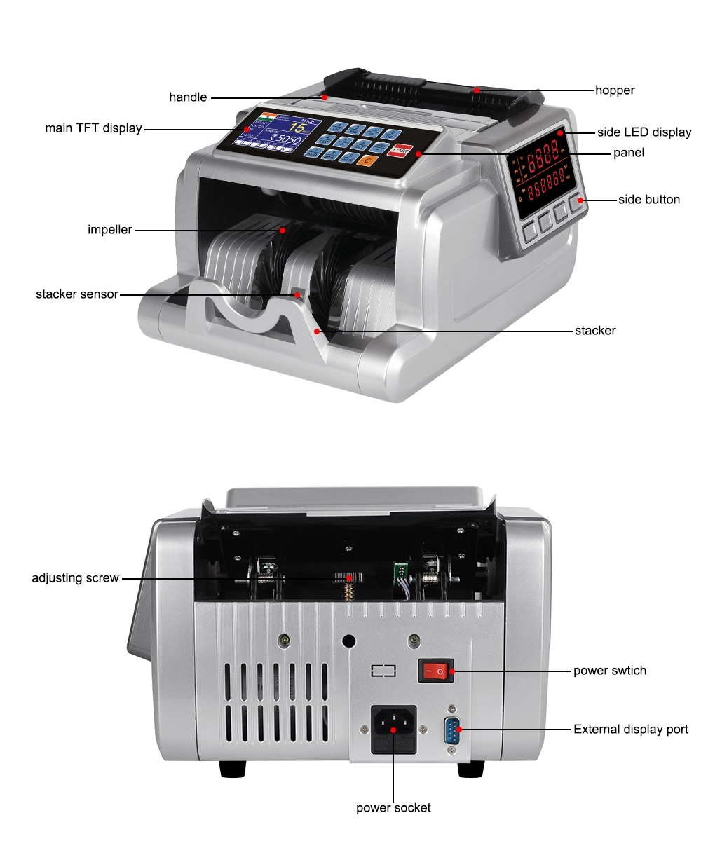 6900t with TFT Display Automatic Paper Counting Machine, Bill Counter, Money Couner, Banknote Counter