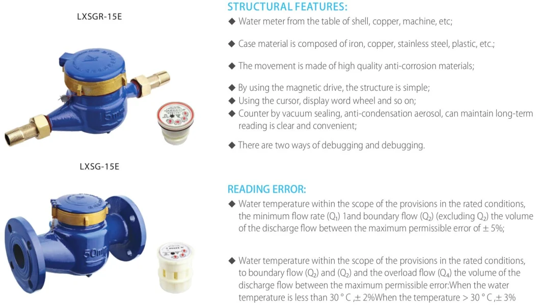 Rotor Digital Dry Mechanical Water Meter with ISO for Municipal Project and City Use