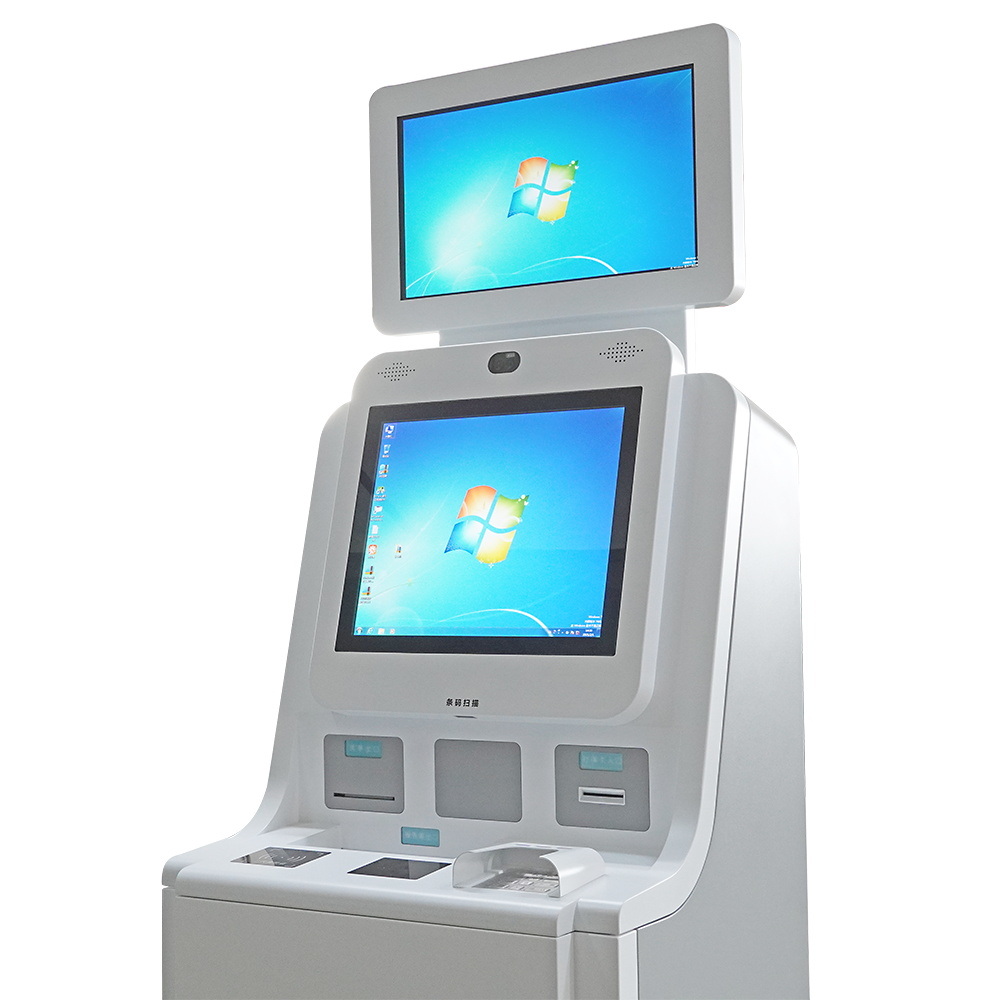 Hospital Dual Touch Screen Payment Kiosk for Patient Check-in Enquiry Registration and Report Printing
