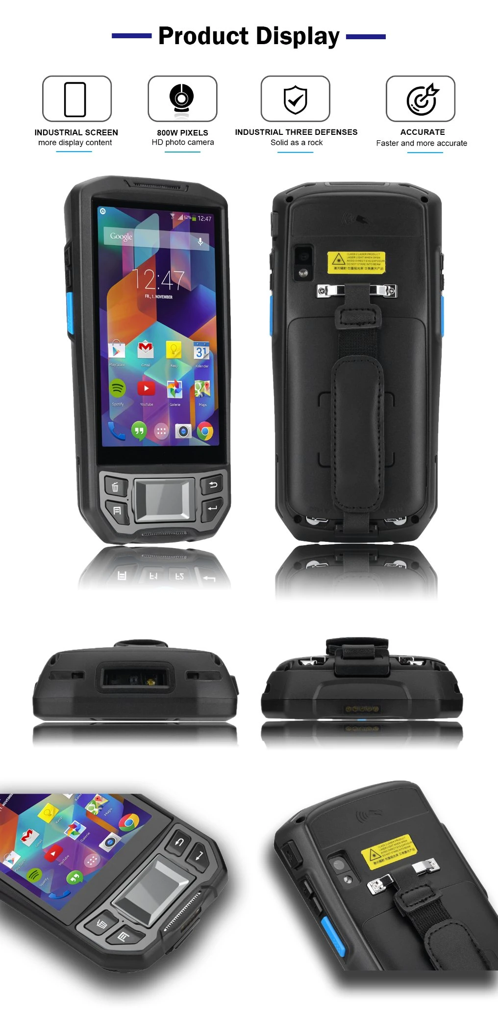 Android Handheld Biometric Portable PDA Fingerprint Reader with 1d 2D Qr Barcode Scanner for Voter Verification