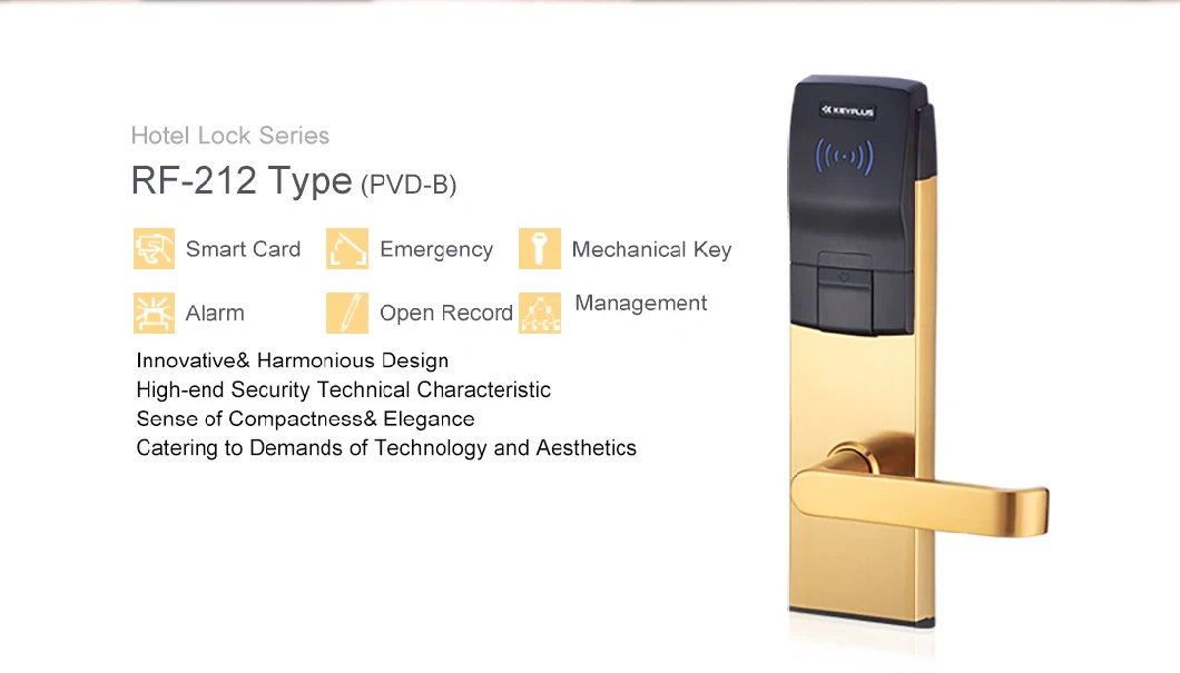 125kHz/13.56MHz Electronic RFID Hotel Door Lock System with Management Software