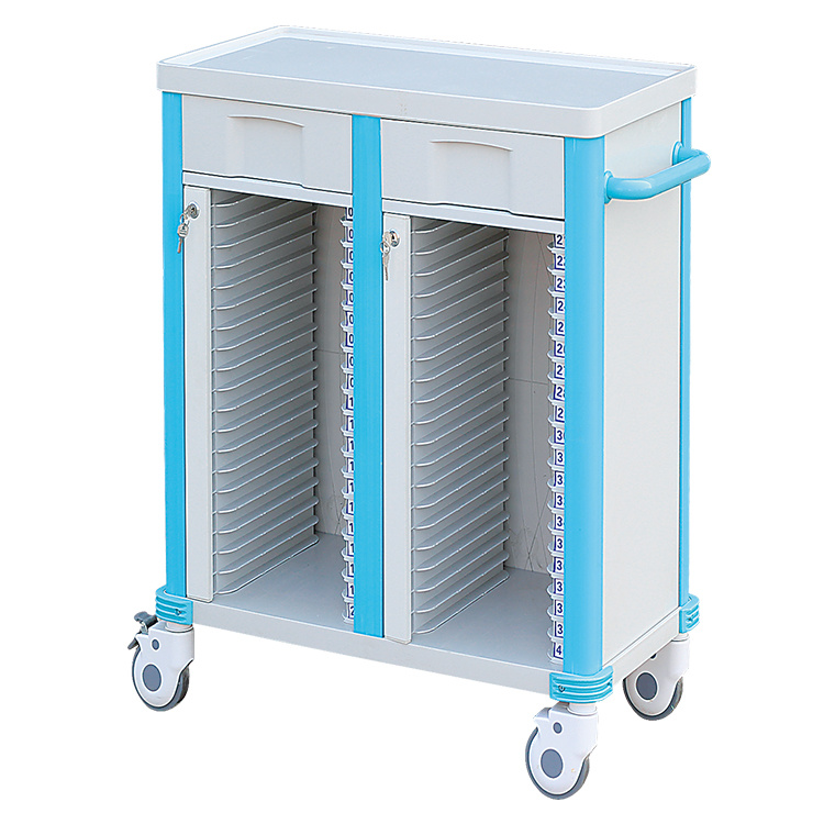ABS Hospital Cart for Medical Holder Record Trolley/ Medical Records Trolley/Patient File Chart/Cart Trolley
