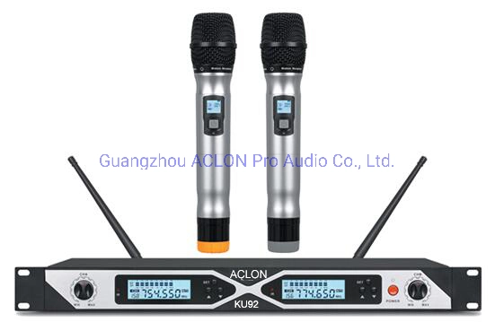 Professional Wireless Vocal Mic Set 2 UHF Dynamic Handheld Wireless Microphone
