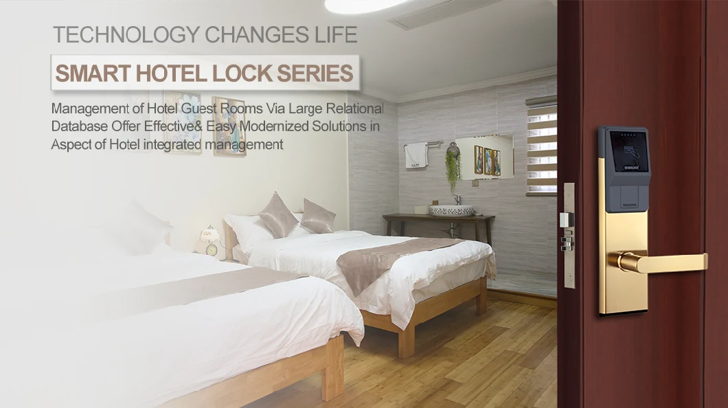 Hotel Wooden Door Lock System Electronic Smart Lock for Hotels Project Lock