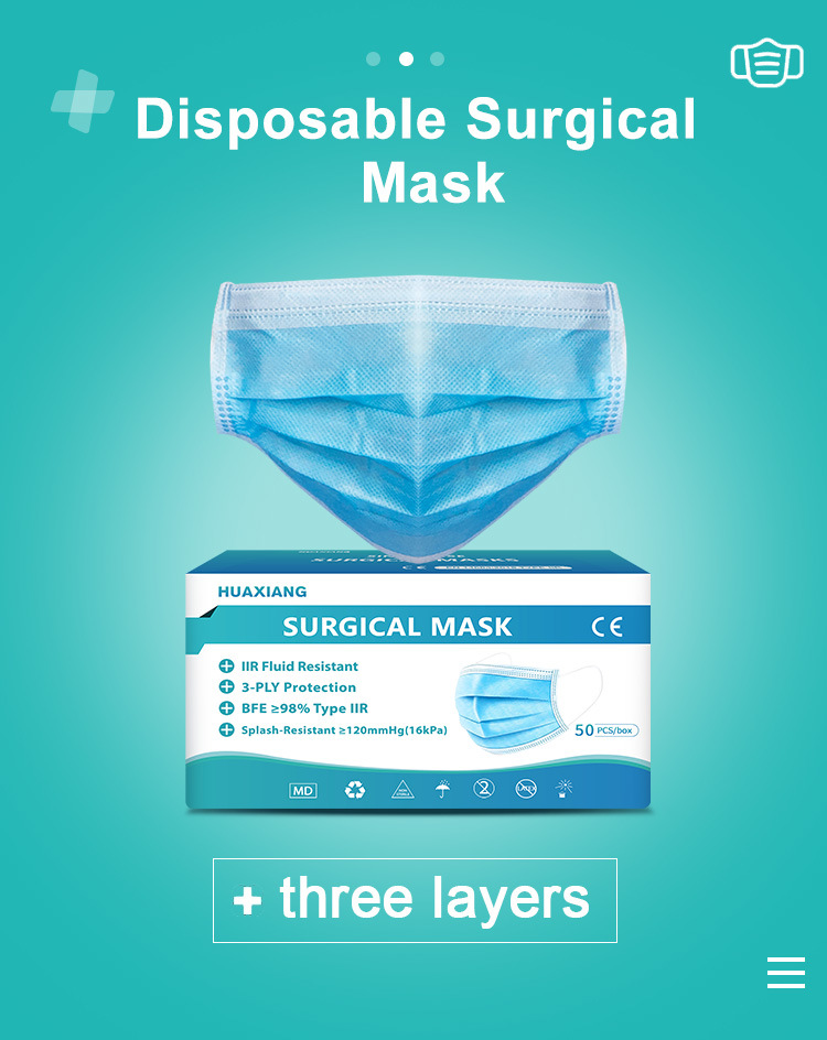 Disposable Surgical Face Mask for Medical Operation Room and Environment with Registration Type2r with Ce Registration