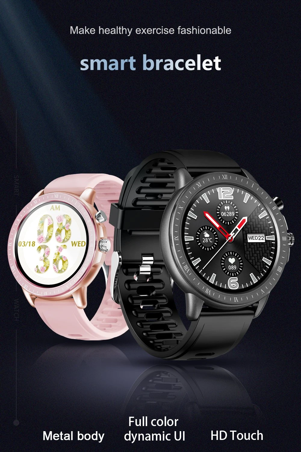 Waterproof IP67 Smartwatch Sport Steps Records Bracelet Smart Watch Heart Rate Monitor