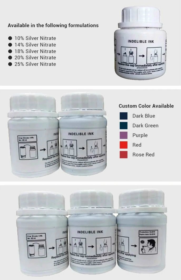 20% Silver Nitrate Indelible Election Ink for Election Campaign