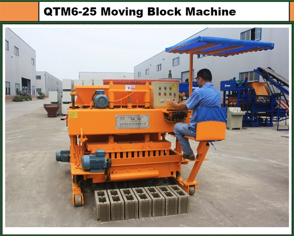 Qtm6-25 Cement Mobile Brick Making Machine / Concrete Egg Laying New Technology Block Machine