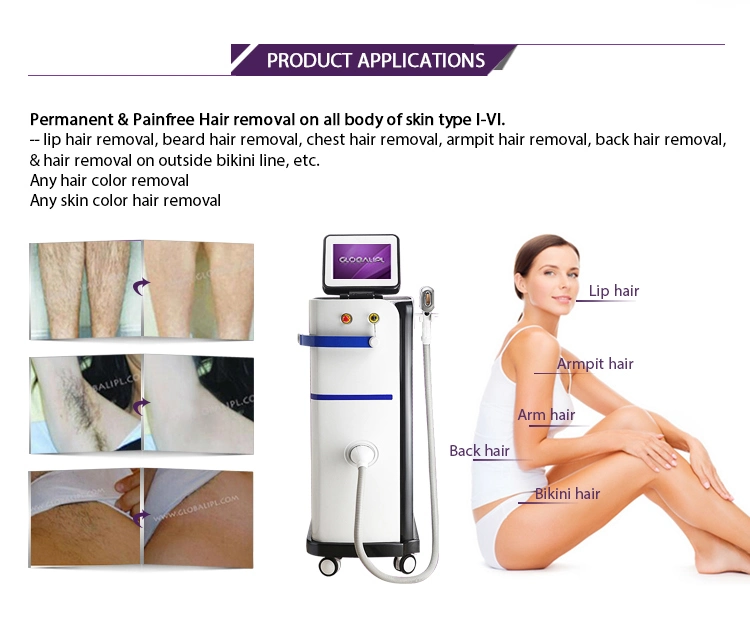 808nm Permanent Hair Removal Machine/All Akin Types Hair Removal/All Hair Types Hair Removal