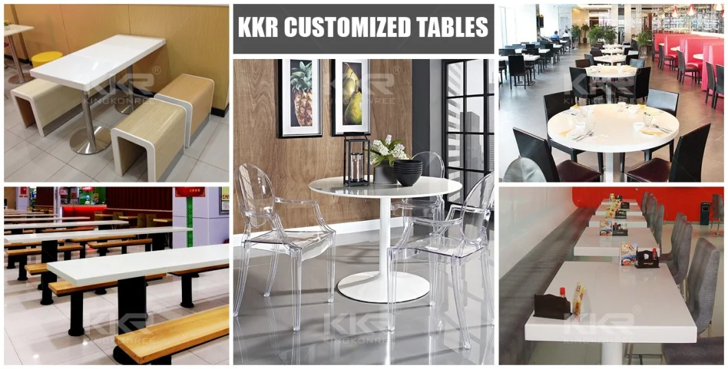 Restaurant Furniture Black Table Top Square Artificial Stone Coffee Table acrylic Solid Surface Dining Table