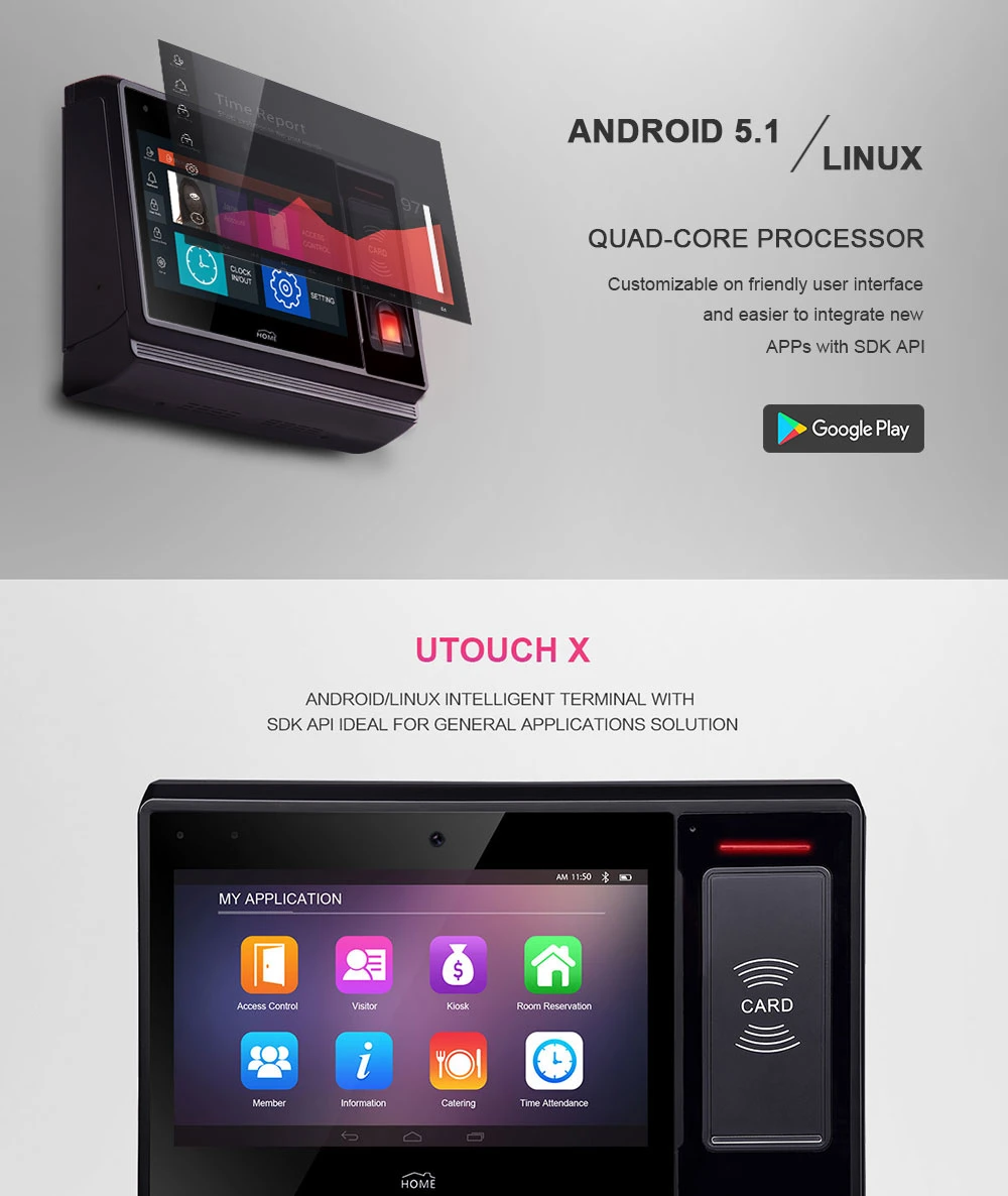 Android Fingerprint Biometric Measurement and Biometric Time Recording Type Time Recording with PC Software and Sdk