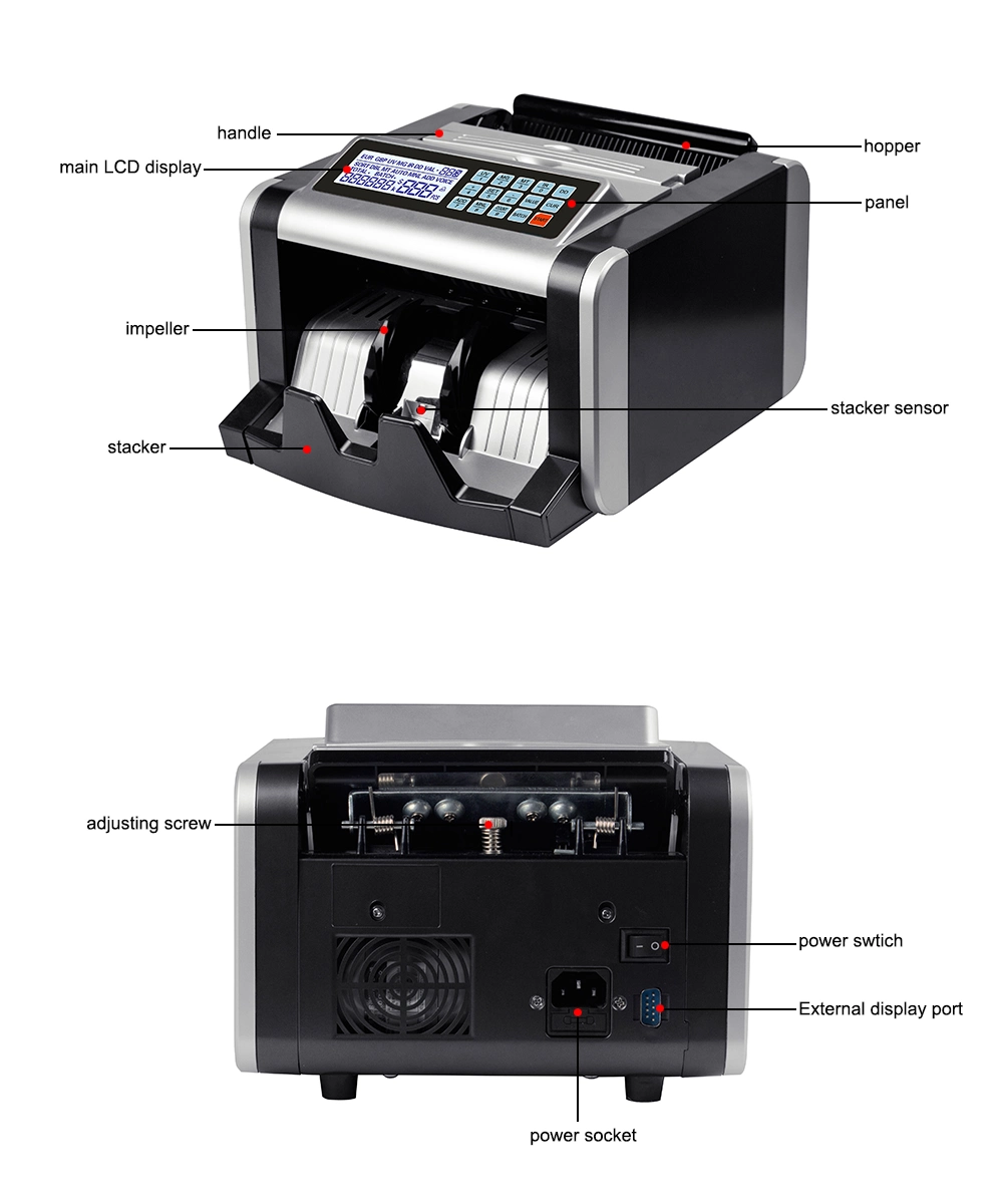 Al-1600 Fast Money Counting Bill Counter Currency Paper Counter Machine