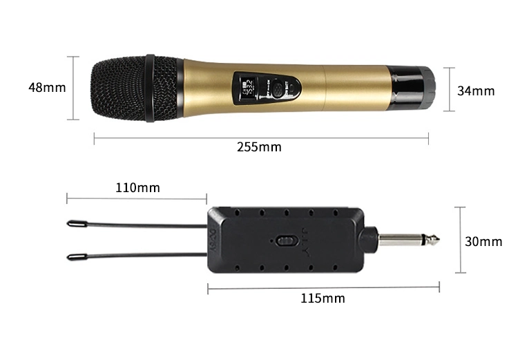 UHF VHF Wireless Microphone System High End Professional 2 Handheld Mic Studio Wireless Microphone