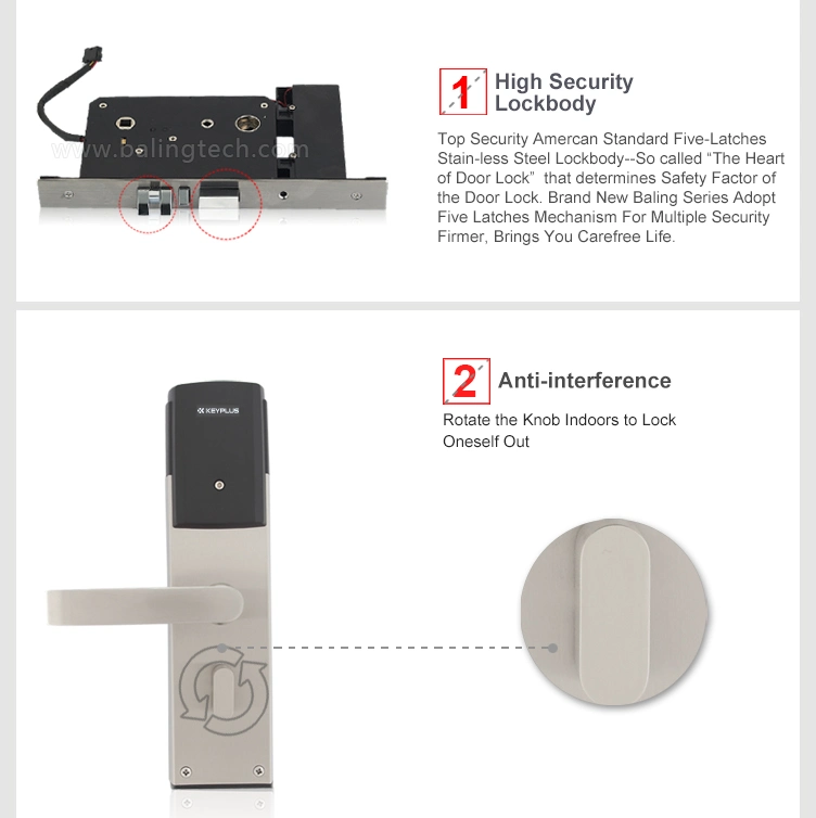 High Security Smart Electronic Hotel RFID Card Lock Spare Key Management System Electronic Door Lock