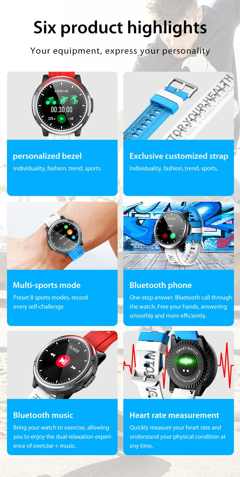 New S26 Smart Watch Remote Camera Music Dial Call Bracelet Records Calories Smart Fitness Watches Smartwatch