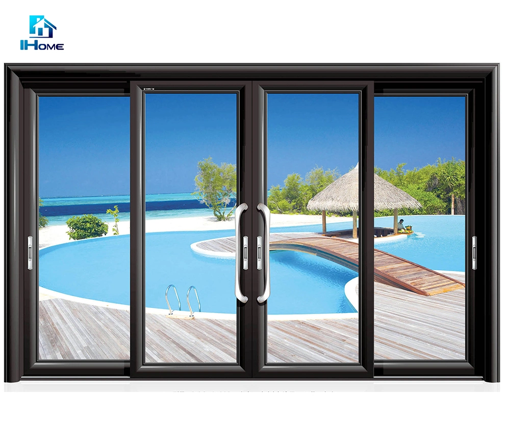 Residential Entry Doors Double Glazed Horizontal Aluminium Folding / Sliding Doors