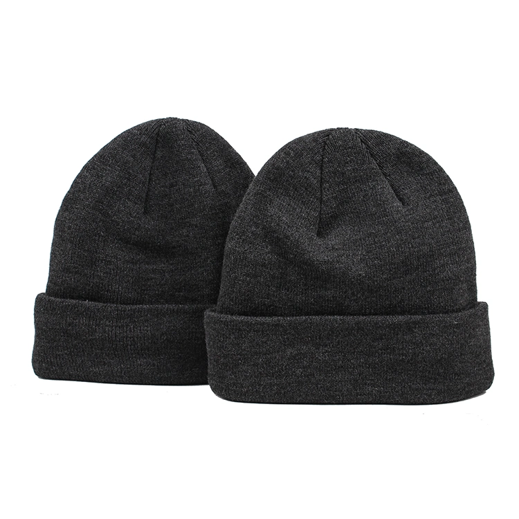 100% Wool Knitted Beanie Hat Custom Logo Winter Beanie Caps Winter Warm Wool Hats