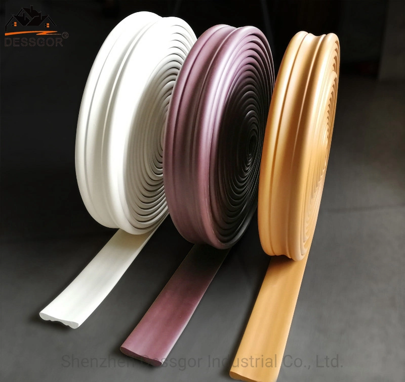 Foam Seal Strip Rubber Excluder Rubber Weatherstrip Decorative Bar Excluder Strip Self-Adhesive Waistline Wall Sticker