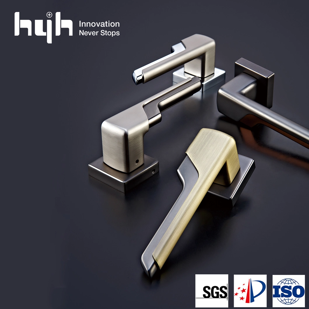 Hyh Key Brush Gold Internal Lock Door Handle, Door Handle Set with Lock