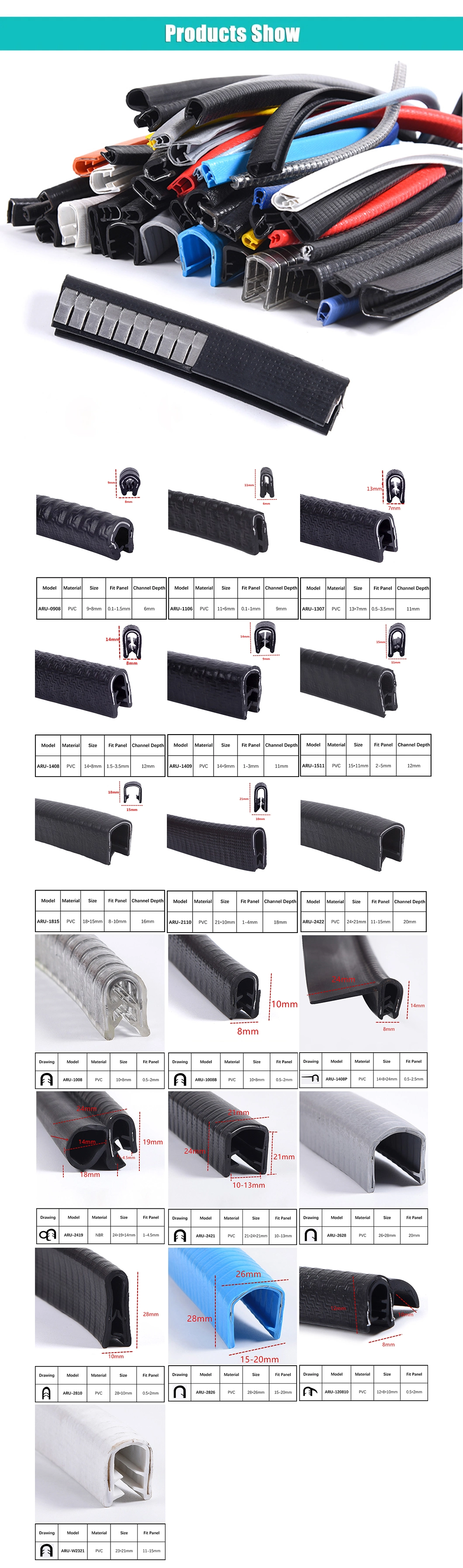 U Channel Sealing Strip Guard Trim Automobile Door Stickers Decoration Protector Accessories