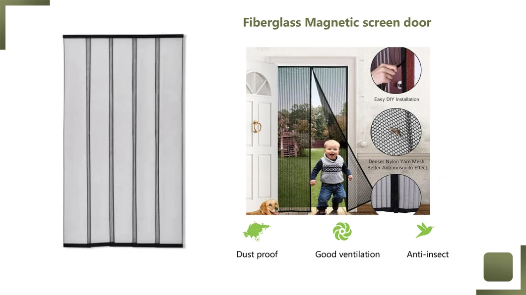 Self Sealing Magnetic Fiberglass Insect Screen Door Magnetic Screen Door