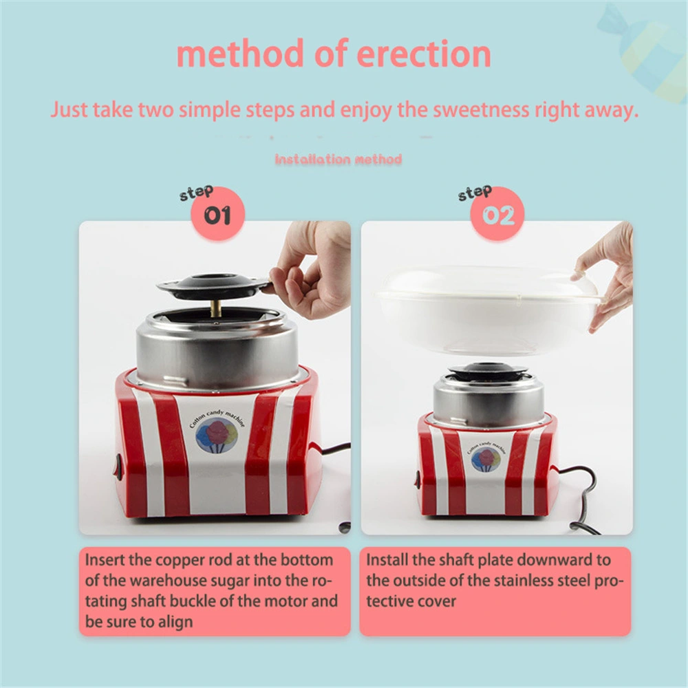 Bright Colorful Style- Makes Hard Candy Homemade Sweets Cotton Candy Machine for Birthday Parties