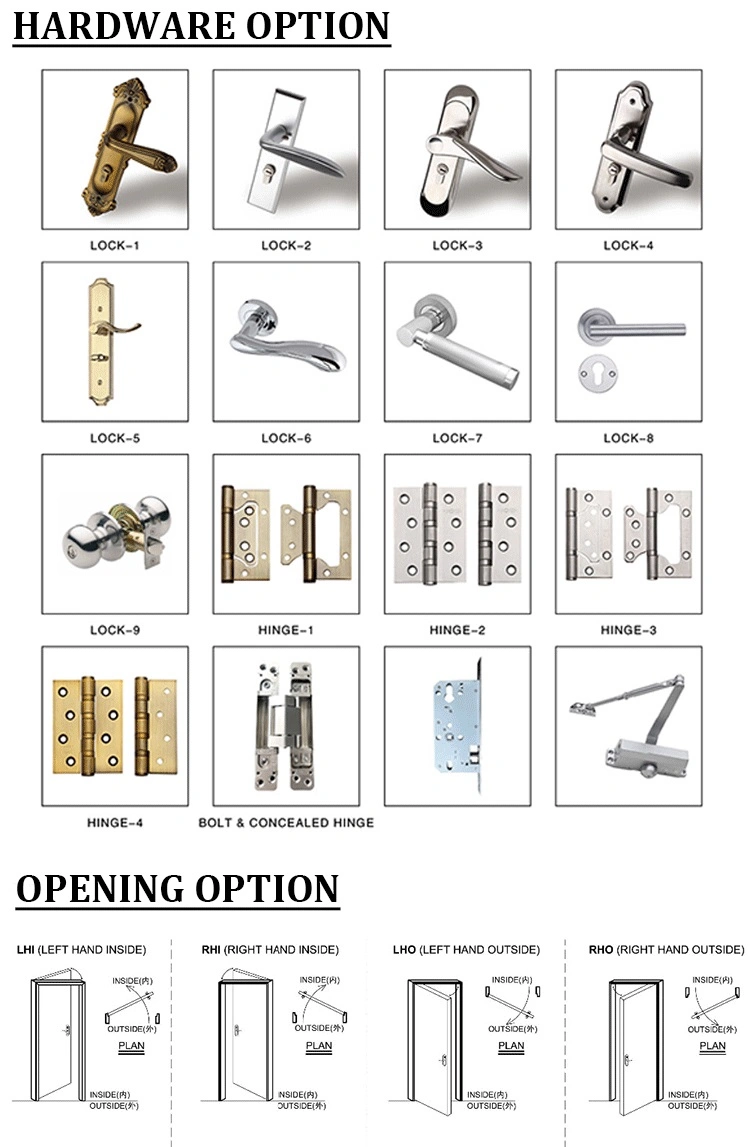 Smooth Surface Moulded HDF Panel Door with Jamb and Casing