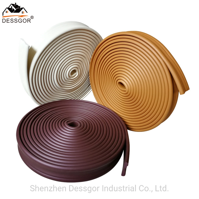 Foam Seal Strip Rubber Excluder Rubber Weatherstrip Decorative Bar Excluder Strip Self-Adhesive Waistline Wall Sticker