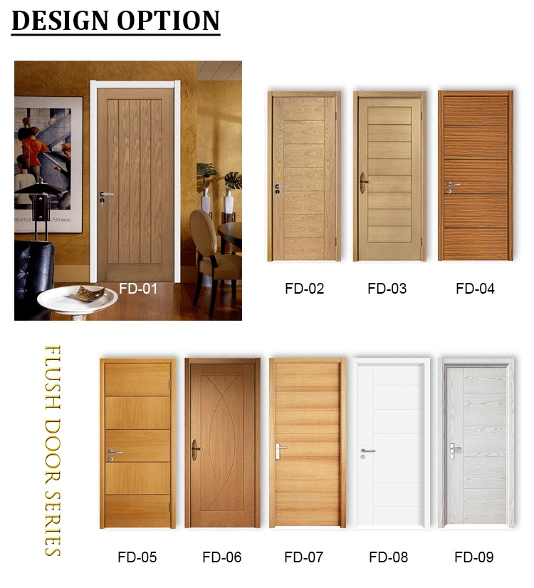 Smooth Surface Moulded HDF Panel Door with Jamb and Casing