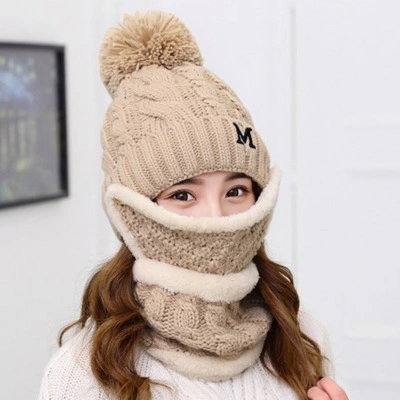 2020 Popular Wool Knitted Cap Ear Protector Riding with Wool Warm Knitting Hat