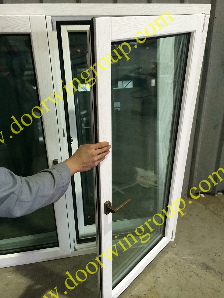 White Color Solid Timber Window, Good Heat-Insulation and Sound-Insulation Performance Solid Wood Window