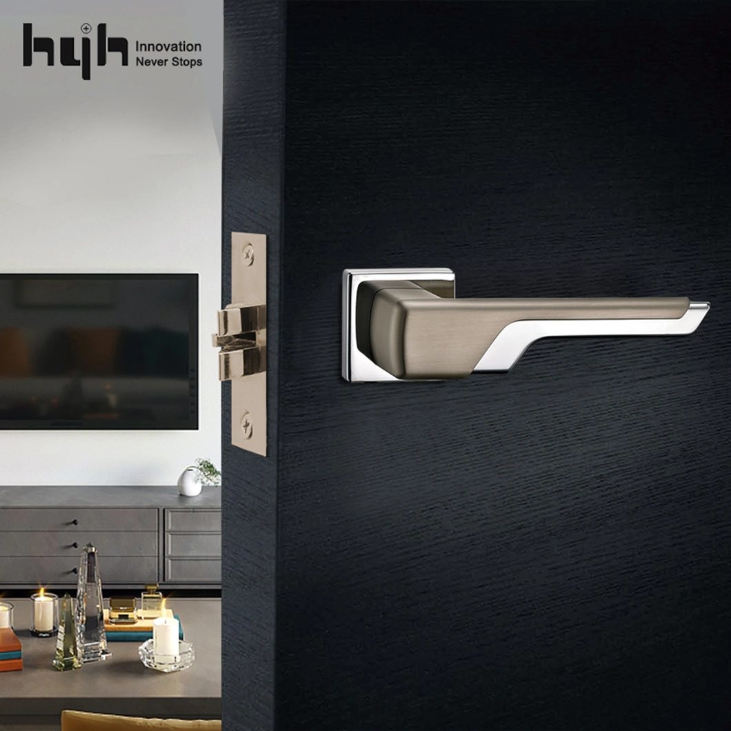 Hyh Key Brush Gold Internal Lock Door Handle, Door Handle Set with Lock