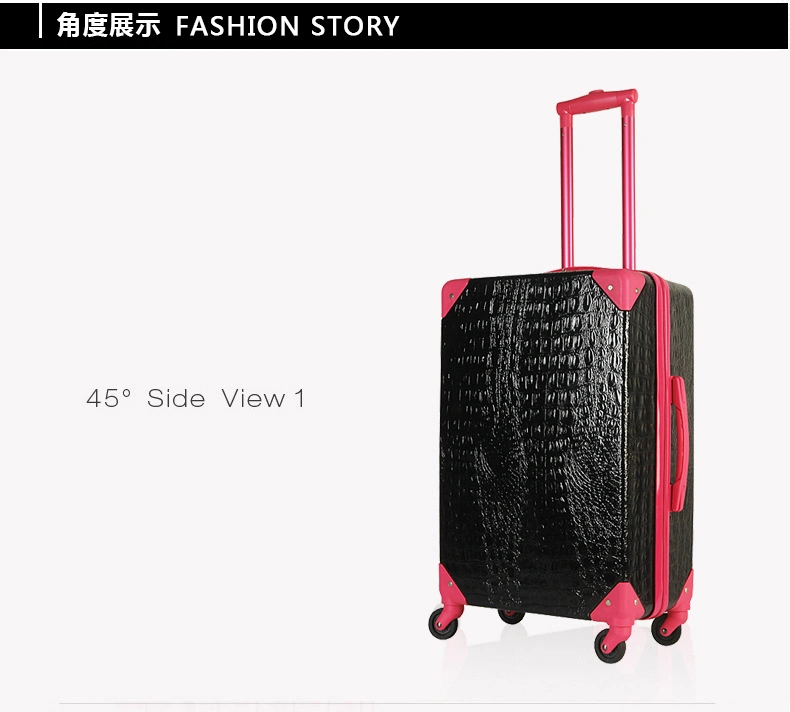 Fashion Strips ABS Travel Bags Trolley Suitcase Double Zipper Tsa Lock 4 Spinner Wheels Luggage