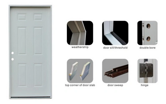 American Prehung Steel Door with Weatherstrip Sweep