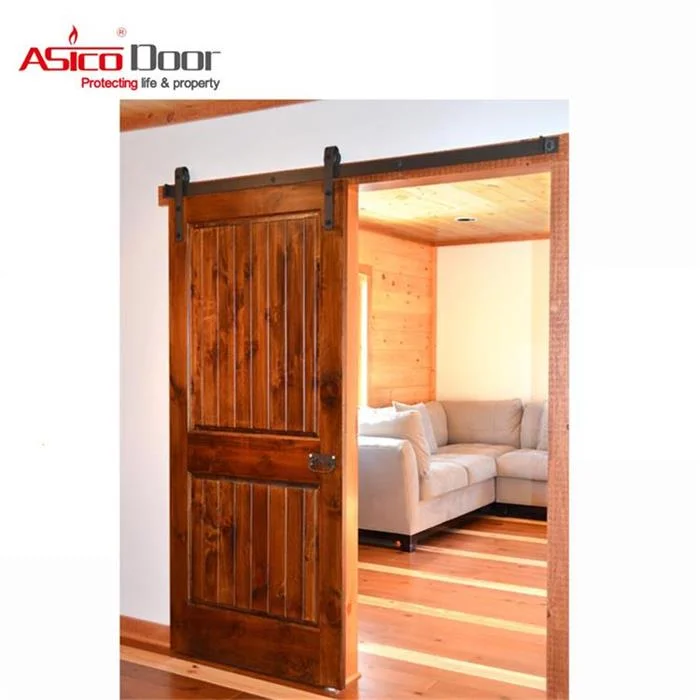 Barn Door Slab Teak Wood Main Door Designs with Sliding Door Hardware