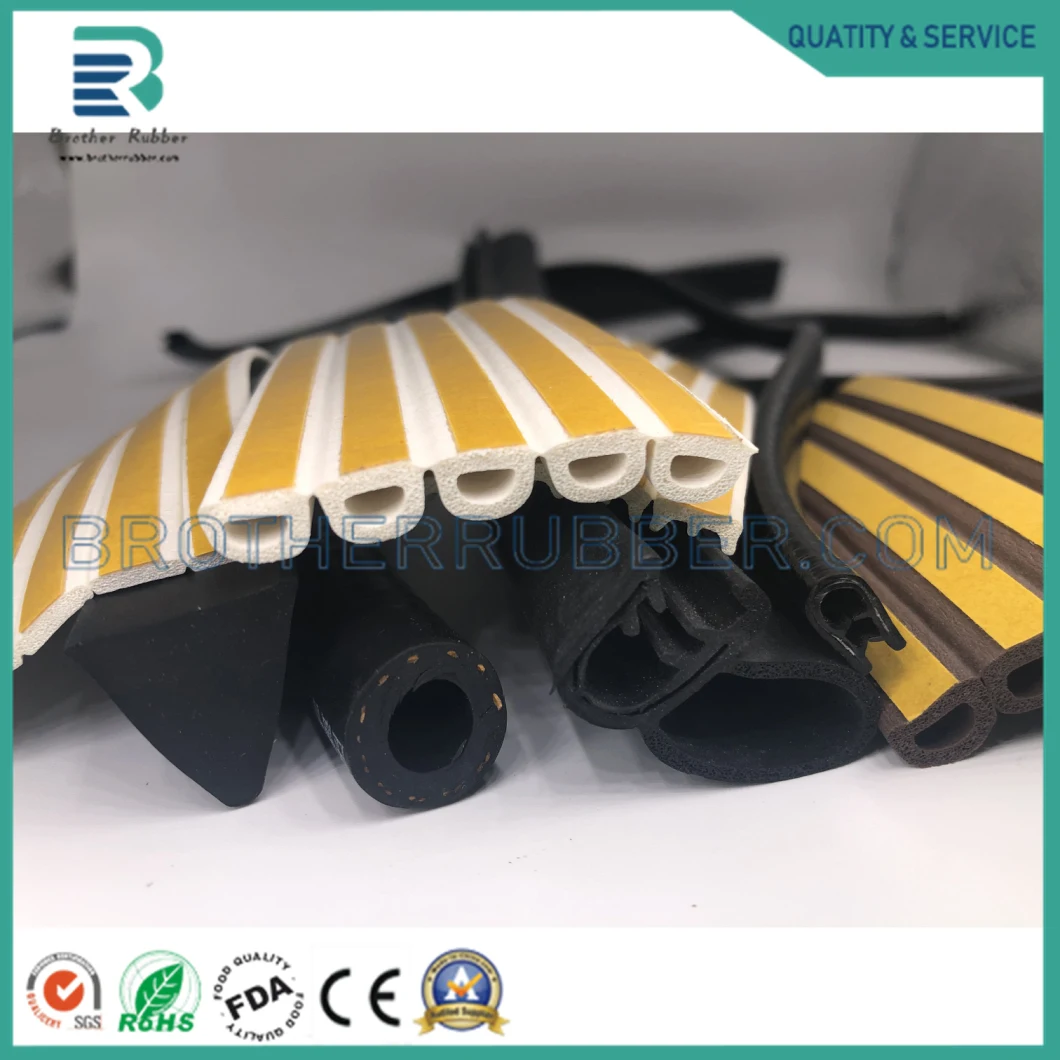 EPDM Foam and Solid Rubber Extrusion Profile Car Door Weatherstrip with Bulb Steel Wire Support Rubber Seal Strip
