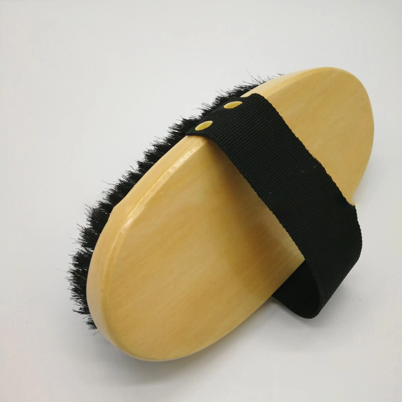 Pure Black Equestrian Supplies Horse Pet Cleaning Brush Shoe Brush Dusting Brush Horse Hair Brush