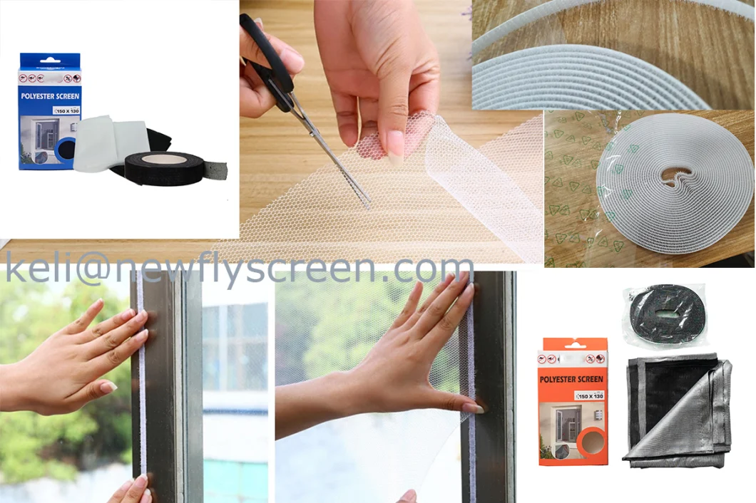DIY Window Net Fly Screens Polyester Mosqutio Netting Velcro Tape